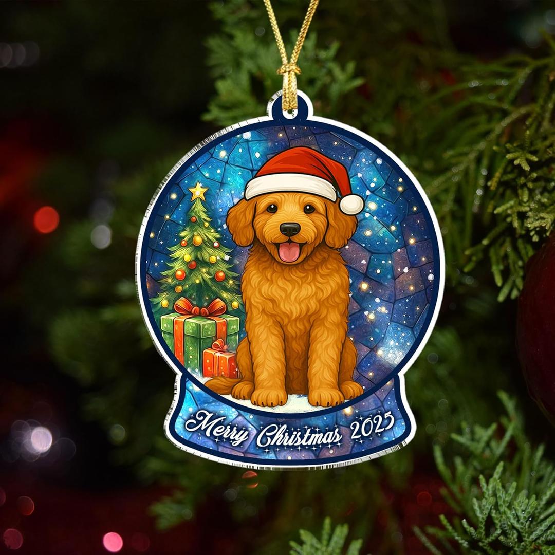 3 x Goldendoodle Christmas Ornament 2025  Goldendoodle Gifts for Women, Goldendoodle Ornament for Christmas Tree, Dog Lovers Holiday Decoration