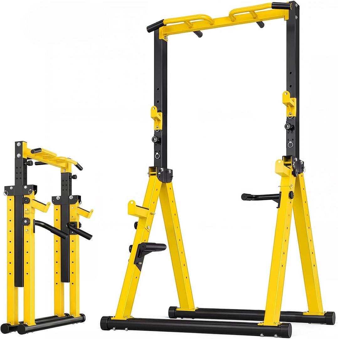 Foldable Pull Up Bar Free Standing, Adjustable Height