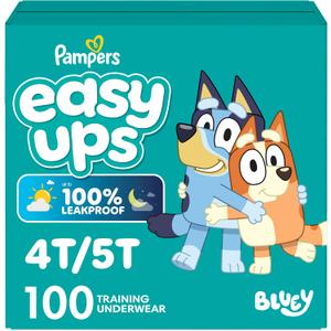Easy Ups Girls & Boys Potty Training Pants, Size 6 (4T-5T), 100 Count, Bluey Absorbent Pull Up Training Underwear, Up to 100% Leakproof Day and Night, Hypoallergenic