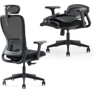 Tervo Model Y | Folding Office Chair for Small Spaces | Gaming Chair for Adults & Kids | Ergonomic Mesh Computer Chair | Foldable Desk Chair Home Work |, Oversized