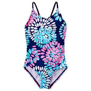 Kanu Surf Girls Beach Sport 1-Piece Swimsuit, Daisy Navy, 12 Kanu Surf Girls Beach Sport 1-Piece Swimsuit, Daisy Navy, 12