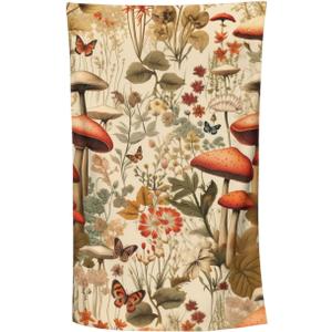 Vintage Mushroom Beach Towel,32x52in,Quick-Dry Sand-Free Fern Bath Towels,Microfiber Lightweight for Travel Pool Yoga Beach Outdoor Activities Decor Accessories Gifts (Retro Mushroom)