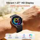 Smart Watch for Men Android iPhone [2 Bands], 1.27'' HD Fitness Watch with Bluetooth Call & Answer, IP68 Waterproof, Heart Rate/SpO2/Sleep Monitor, Built-in AI Voice, 105+ Sports Modes (Jet Black)