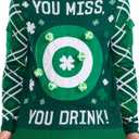 Tipsy Elves St. Patricks Day Game Sweater - Funny Interactive Party Pullover with Toss Game (Green, XXXL)