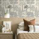 Safiyya Peel and Stick Wallpaper Beige Forest Contact Paper 17.3" x 393" Vintage Tree Wall Paper Renter Friendly Self Adhesive Removable Wallpaper for Bathroom Vinyl