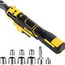 3/8" Cordless Ratchet Wrench for DEWALT 20V MAX Battery, Variable Speed, Safety Lock, LED Light, 7 Sockets(10-17mm), 1/4" Adapter, 3" Extension Rod(Battery not Included)