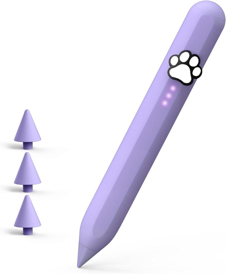Kid-Friendly Stylus Pen for iPad(2018-2025), Fast Charge Kids Active Pencil with Tilt Sensitivity & Palm Rejection for iPad 11/10/9/8/7/6, Air 7/6/5/4/3/M3/M2, Pro 13"/12.9"/11"/M4, Mini 7/6/5, Purple