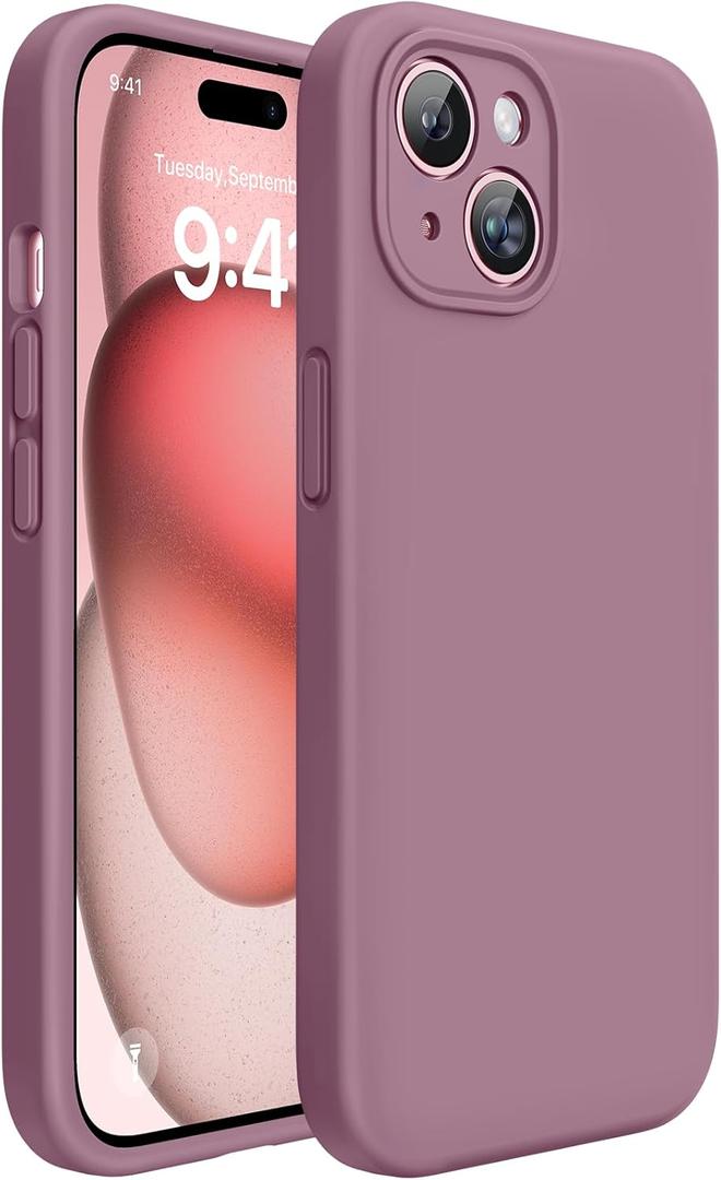 Miracase Compatible with iPhone 15 Case, [Soft Anti-Scratch Microfiber Lining], Liquid Silicone Case Gel Rubber Shockproof Drop Protection Phone Case for iPhone 15, Blackcurrant