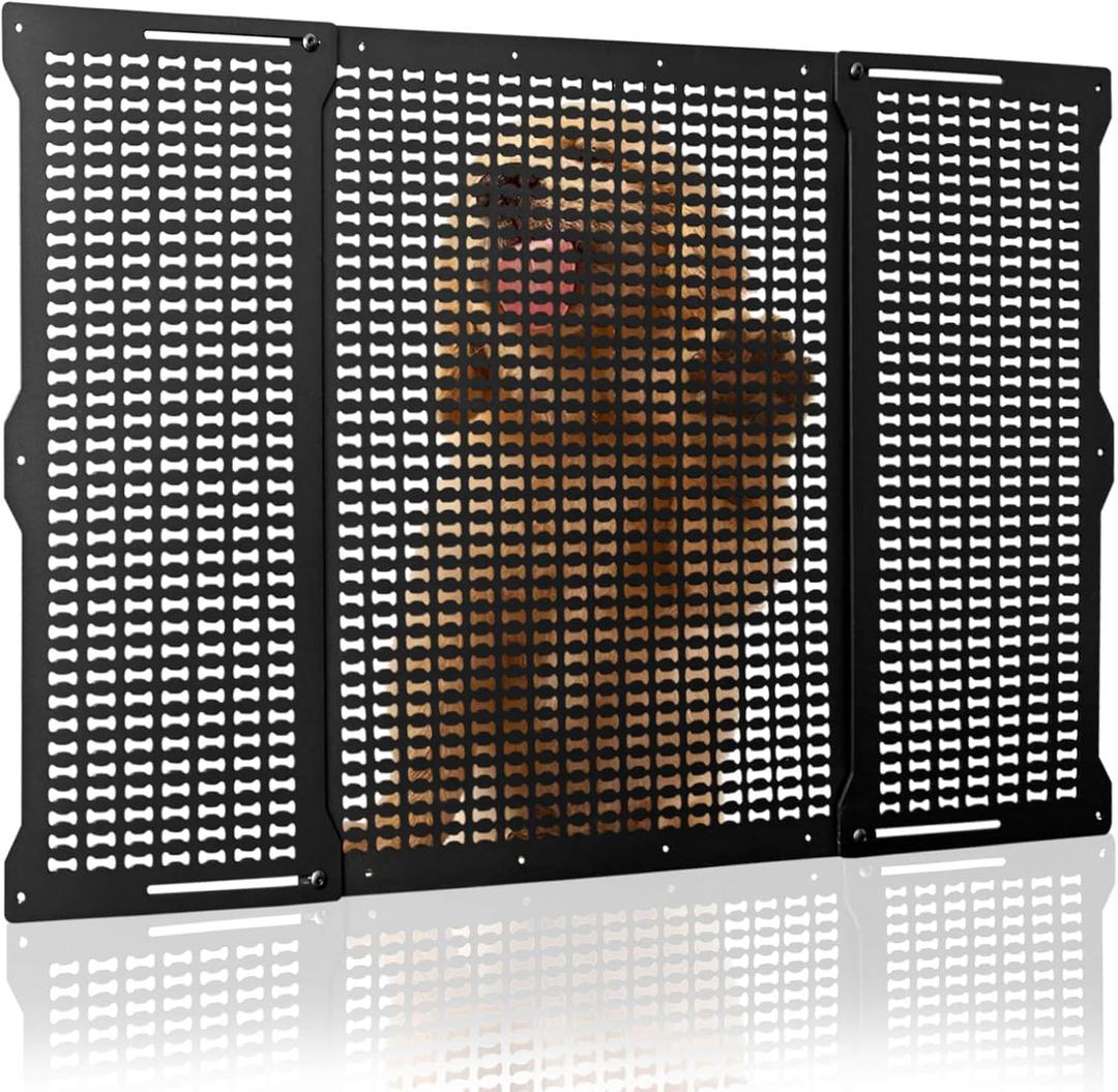 RV Screen Door Protector for Dogs, Adjustable Aluminum Alloy RV Entry Grille Protectors Pet Guard Defender Accessories for Inside Camper Trailer Pets Kids Protection, 22 to 31.5 Inches, Bone Shape