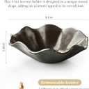 6 Inch Incense Holder with 3 Copper Incense Sockets Lotus Incense Holder for Sticks Modern Insence-Stick Holder for Meditation, Yoga, SPA, Home Decor, Black