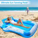 JIANYHW XX-Large Inflatable Tanning Pool Lounger, 85" x 71" Blow Up Sunbathing Floating Raft, Portable Ice Bath Tub for Pool, Lake & Outdoor Backyard