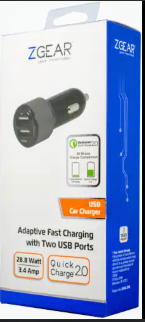 ZGEAR Fast Charge Car Charger For Apple Devices 12W 6 Feet
