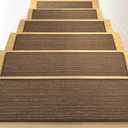 RIOLAND Non-Slip Carpet Stair Treads for Wooden Steps Indoor, 8" X 30", 15 Pack Peel and Stick Stair Treads Runners for Kids Elders and Pets, Brown