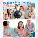 Tigeen 72 Pcs Holiday Leis Decorations Bulk Hawaiian Flower Leis Tropical Necklace Decorations for Baby Shower Carnival Luau Birthday Party Favor(Pink, Blue)