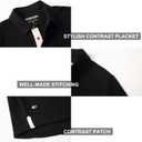 Mens Long and Short Sleeve Polo Shirts Pocket Casual Solid Cotton Blend Drop Cut Collared Polo Shirts for Men (Blue, L)