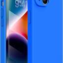 Miracase Designed for iPhone 14 Case with Screen Protector,[Upgraded Enhanced Camera Protection],Shockproof Liquid Silicone Case with Microfiber Lining, 6.1 inch,Mediterranean Blue
