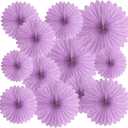 20 Pcs Light Purple Hanging Paper Fan, Hanging Honeycomb Round Paper Fans for Weddings, Birthdays, Christmas, Baby Showers, Classroom, Events Ceiling Party Supplies Decorations