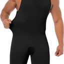 Men's Full Body Shaper Tummy Control Shapewear Slimming Compression Underwear Bodysuit Undershirt Fajas Para Hombres (Large, Boxer-black)