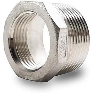 Horiznext npt 1-1/4 to 1 reducing bushing, male to female reducer stainless steel 304