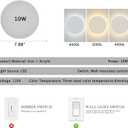 Modern Minimalist Wall Light White/Black Round Disc Wall Sconce Metal Circular Stairwell Lighting Dimmable LED Sconce for Living Room Bedroom