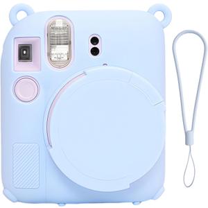 Instant mini 12 Camera Protective Case Compatible with Instax Mini 12, Mini 12 Camera Soft Case Cover Rubber Camera Sleeve with Removable Lens Cover, Includes a Wrist Strap (Sky Blue)