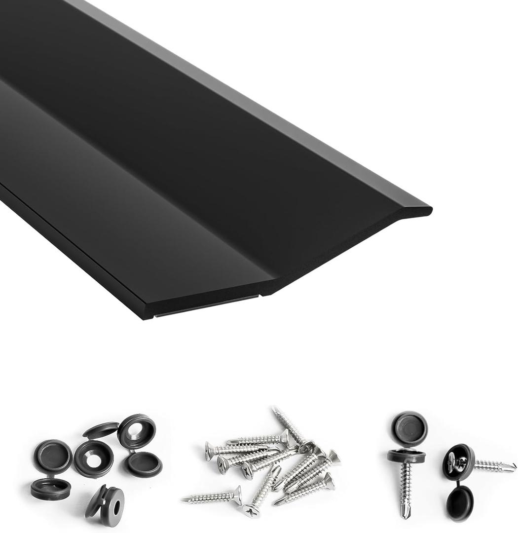 Garage Door Seal Top and Sides, 40 FT Universal TPE Weather Stripping Garage Door Trim Seal Weatherproofing Garage Door Seals with Nails and Lids in Black