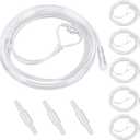 5 Pack Cannula Nasal 7 FT Super Soft Nasal Cannula Tubing for Oxygen Nose Tubing - High Flow, Kink Resistant, Highly Visible, Lightweight Tubing with 3 Pack Oxygen Tubing Connector