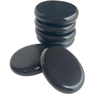 Hot Stones Massage Set, 6 Piece Set Oval hot Stone 3.15x2.36x0.7 inches. Basalt Home spa, Relaxation, Massage Treatment