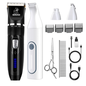 Dog Clippers Grooming Kit Hair Clipper -4 in 1Low Noise -Rechargeable-Cordless Quiet Paw Trimmer Nail Grinder, Trimmer Grooming for Thick Hair&Coats,Pet Shaver for Small and Large Dogs Cats