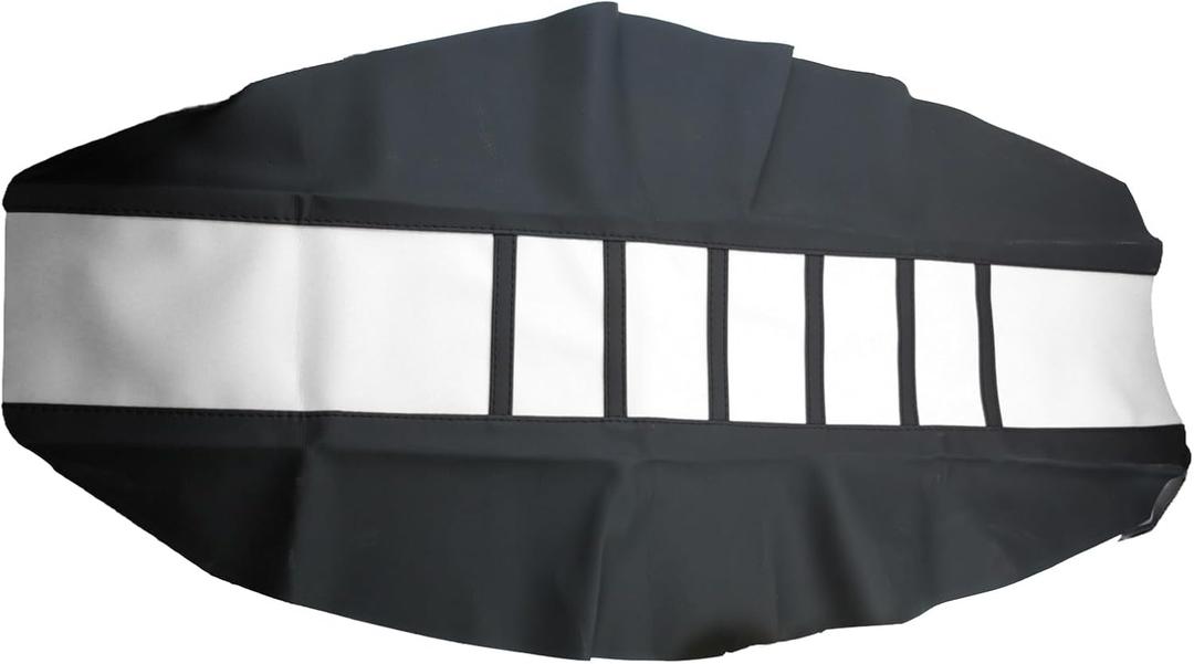 Motorcycle Universal Seat Cover Non-Slip Suitable Rubber Striped Seat Covers Soft for CRF150F CRF230F CRF250F CRF250R YZ125 YZ250 KX60 KX65 KX80 KX85 KX125 Dirt Pit Bike Motocross Off Road Motorbike (White)