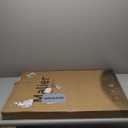 Malier Metal Freestanding Dog Gates with Door, 32'' Height Outdoor Indoor Dog Fences, Extra Wide Foldable Puppy Gate for Stairs (White, 2 Panels 40''W  32''H)