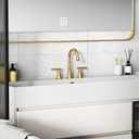 Bathroom Faucets for Sink 3 Hole, Hurran Brushed Gold Bathroom Sink Faucet with Pop-up Drain and Supply Lines, Stainless Steel Lead-Free Widespread Faucet for Vanity RV Farmhouse Sink