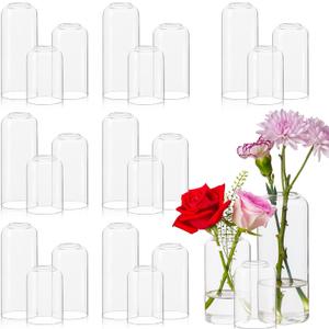 Glass Bud Vases Set of 24 - Clear Flower Vases for Centerpieces, Small Glass Vase Modern Bud Vase for Wedding Party Dining Table Centerpieces, Living Room Decorative, Home Decor