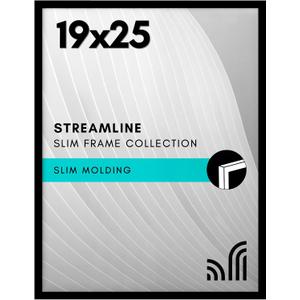 Americanflat 19x25 Poster Frame with Polished Plexiglass - Streamline Collection - Thin Border Picture Frame for Wall Display - Hanging Hardware Included - Black