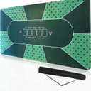 Thick 70''x35'' Foldable Poker Table Top 10 Players - Professional Texas Hold'em Poker Mat with Non-Slip Backing, Ideal for Poker and Casino, 3mm Ultra Thick, Backpack Included., Green