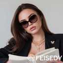 FEISEDY Fashion Bifocal - Reader Sunglasses, Butterfly, Blue Light Blocking Reading Glasses - UV400 Protection B0286