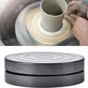 Oumefar Clay Sculpting Wheel, Plastic Double Side Ceramic Pottery Sculpture Tool, 11.5cm Diameter, Clear/Transparent, 1 Piece