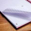 Black n' Red Notebook, Business Journal, 8-1/4" x 5-1/4", 70 Sheets, Ruled, Optik Paper, Scribzee App, Hardcover, Wirebound, Black (L67000) (Small (Pack of 1))