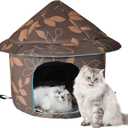 Stray Cats Shelter - Weatherproof Foldable Cat House, Insulated, Waterproof, Thicken Cats Tent Beds, Indoor/Outdoor Cat Dog Houses for Kitten Puppy (Brown)