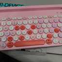 HUO JI Wireless Keyboard Multi-Device, Bluetooth and 2.4G Dual Mode for iPad, Switch to 3 Devices for Tablet, iPhone, PC, Smart TV, Cellphone, iOS Android Windows, Pink