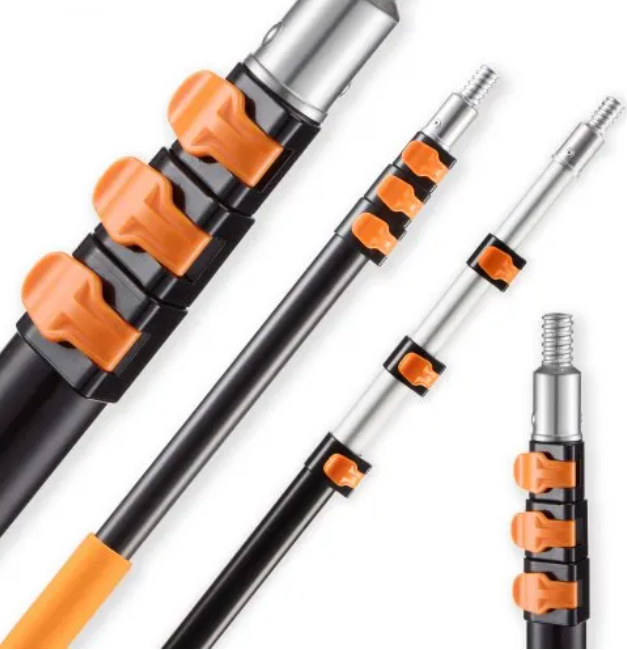 Telescopic Extension Pole, Multi-Purpose Telescoping Pole with Flip-Lock Design, 3-12FT Aluminum Extendable Pole for Painting, Dusting, Cleaning