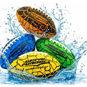 Wave Runner Water Football for Pool and Beach | Waterproof Football for Outdoor Games for Adults, Teens, and Kids - Lightweight Pool Toys, Easy Wet Grip, Outdoor Summer Toy Gift for Boys Ages 8-16