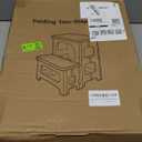 2 Step Stool Foldable, Non-Slip Steps, Folding Step Stool for Adults & Kids, Plastic Stool Pool Ladder, Collapsible Stools 2 Step Ladder for Kitchen Toilet Bedroom Office RV, Holds 330 lbs (Black)