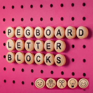 Craft Room Pegboard Letters for Pegboard Craft Peg Board Organizer Accessories | 115 Pegboard Decoration Blocks with Emojis - Round