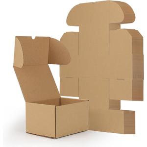 RLAVBL 7x5x4 Small Shipping Boxes Set of 40, Brown Corrugated Cardboard Mailer Box for Packing, Mailing, Business