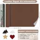 Leather Repair Tape, 16x40 inch Leather Patches for Furniture, Self Adhesive Leather Repair Patch for Sofas, Couches, Leather Covers, Seats, Chairs, Vinyl Repair Tape Light Brown
