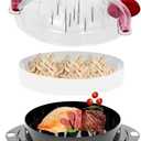 Chicken Shredder Tool Twist Meat Shredder Chicken Breast Shredder Tool Large, Meat Shredder Grinder Meat Masher for Chicken Ground Beef Pork with Steel Spikes Hanging Holes (Red&Black)