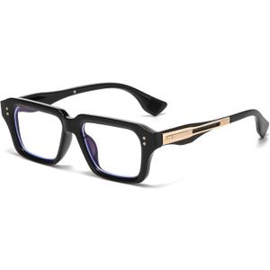 AIEYEZO Fashion Square Blue Light Glasses for Men Women Retro Thick Frame Blue Light Blocking Computer Glasses