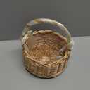 Woven Flower Basket Flower Girl Basket Wicker Basket Candy Gift Basket for Wedding Birthday Party Favor - Size S