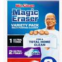 Mr. Clean Magic Eraser Sponge, All Purpose Cleaner, Cleaning Scrubber, Kitchen, Bathroom, Shower, Oven, Cleaning Supplies, Variety Pack with 1 Ultra Thick, 2 Ultra Foamy, & 3 Extra Durable, 6ct